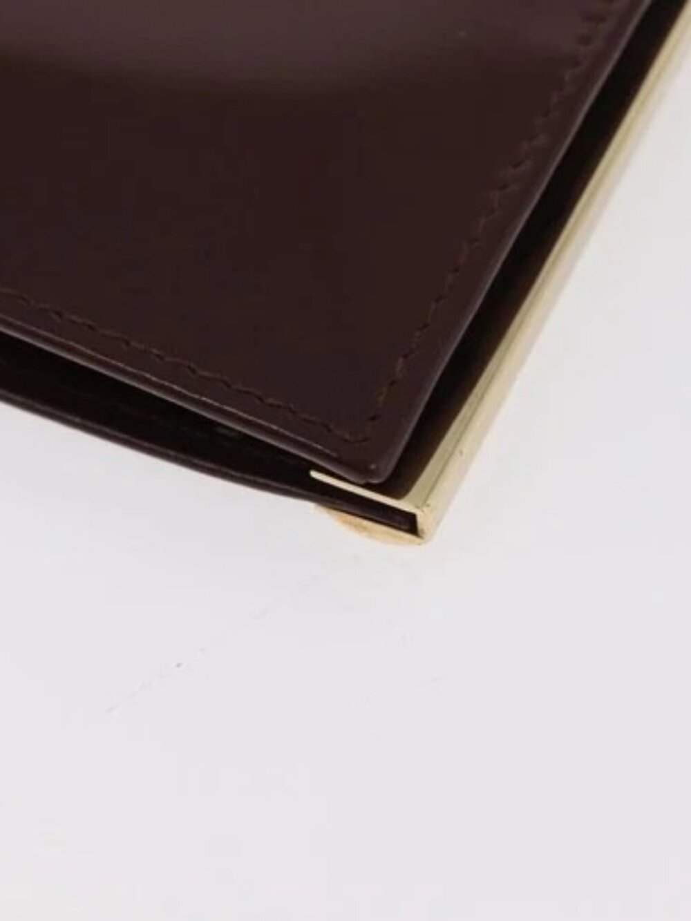 GUCCI Long Wallet Patent leather Brown Gold Auth bs35216 - Picture 14 of 16